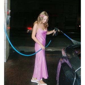 Pink Zara Slip Satin Dress - Perfect for Wedding Guest